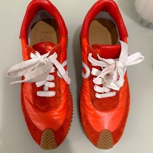 LOEWE Flow Lace Up Runner Sneaker in Red Size 37 or US 7 -almost new wor…